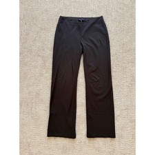 Eileen Fisher Straight Pants Women Small Brown Stretch Pull On Trousers Career