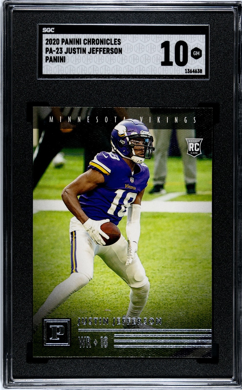 2020 Panini Chronicles Panini PA-23 Justin Jefferson Rookie SGC 10 GEM MINT RC