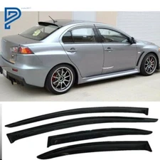 For 08-17 Mitsubishi Lancer Smoke Window Rain Visors Shade Slim Style Guard Vent