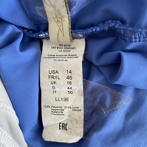 Traje de baño gottex de una pieza talla 14 celosía cuello en V incorporado estilo control abdominal LL136 - Imagen 5 de 6