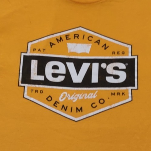 Levi's Yellow Big Graphics Short Sleeve T Shirt Mens Womens Unisex Size Medium - Picture 6 of 8