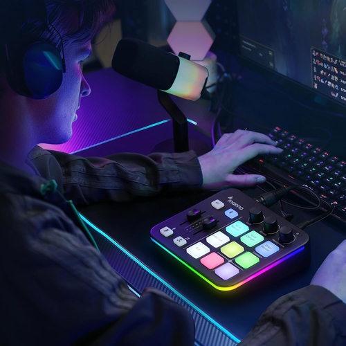 Gaming Audio Mixer, Audio Interface with Pro-Preamp, RGB, Bluetooth, 48V Phantom - Picture 9 of 12