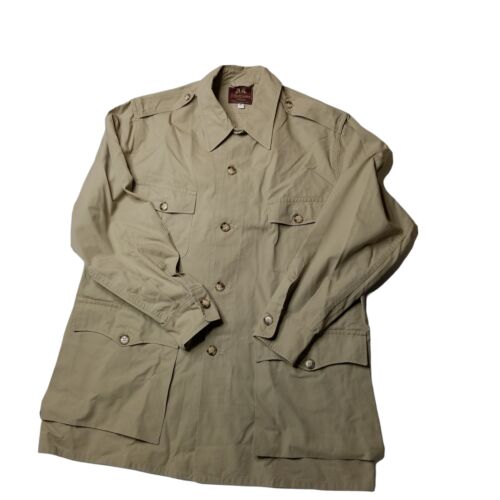 VTG Willis & Geiger Outfitters Men's Khaki Safari Shooting Hunting Jacket Sz 42 - Picture 1 of 6