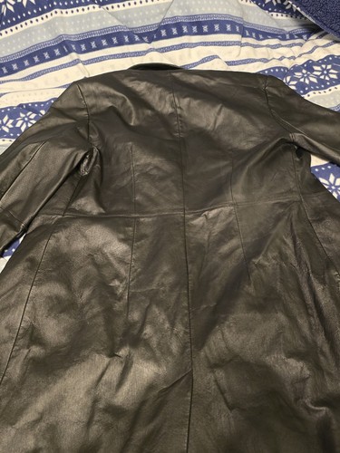 Newport News schwarzer Leder-Trenchcoat Medium RN 83631 Stil L5627 - Bild 13 von 18