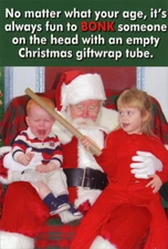 Nobleworks Christmas Giftwrap Tube Bonk Box of 12 Funny Christmas Cards