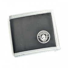 Image of Manchester City FC Club Canvas Crest Black Wallet Brand New In Gift Packaging