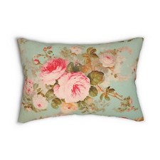 Victorian Roses Elegant Floral Two-Sided Lumbar Pillow