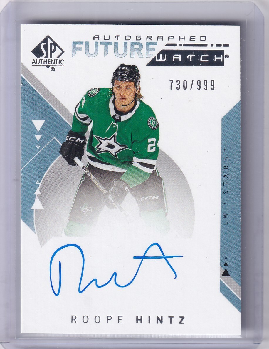 2018 SP AUTHENTIC #207 ROOPE HINTZ FUTURE WATCH AUTO ROOKIE 730/999 DALLAS STARS