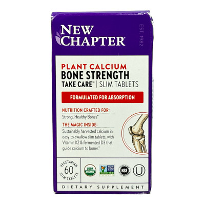 New Chapter Plant Calcium Bone Strength Take Care Slim Tablets -60 Slim Tablets-