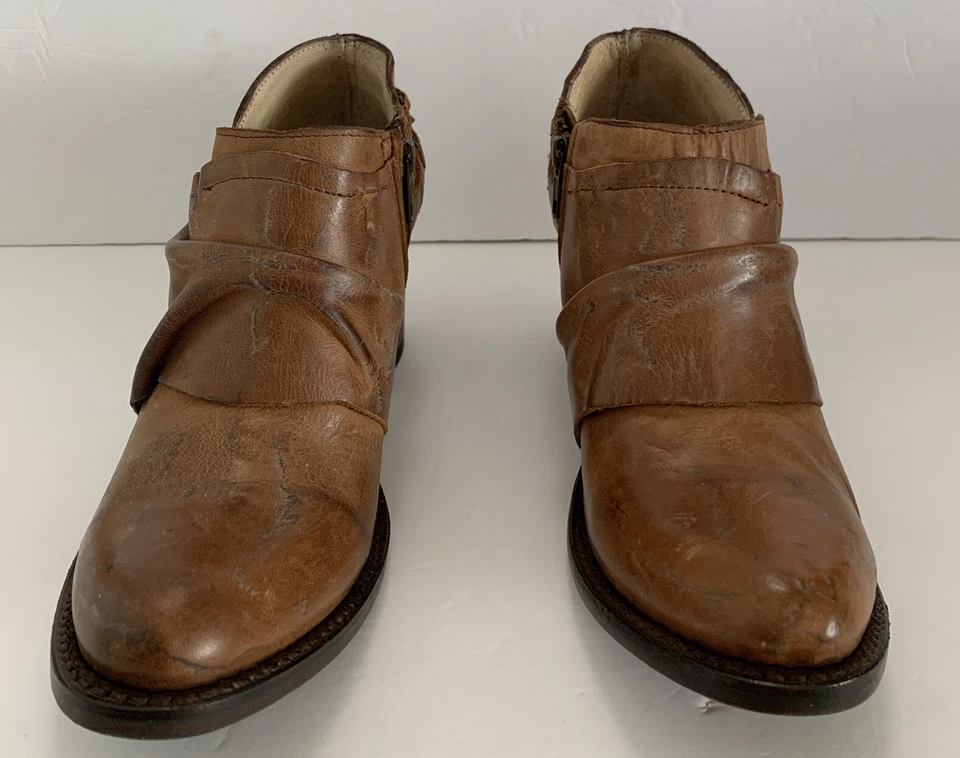 Freebird Free Bird By Steven Sandi 8 Brown Leather Boots Boho Bootie Shoes RARE - Image 3 of 4