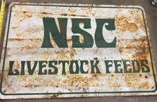 Vintage Metal Livestock Feeds Sign-Large
