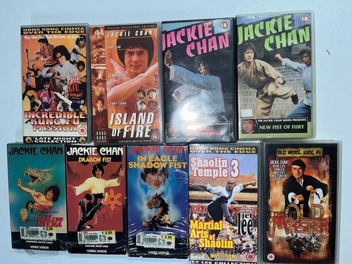 9 Lot Kung-Fu/Martial Arts VHS Jackie Chan Fists Fury Old master Shaolin Temple