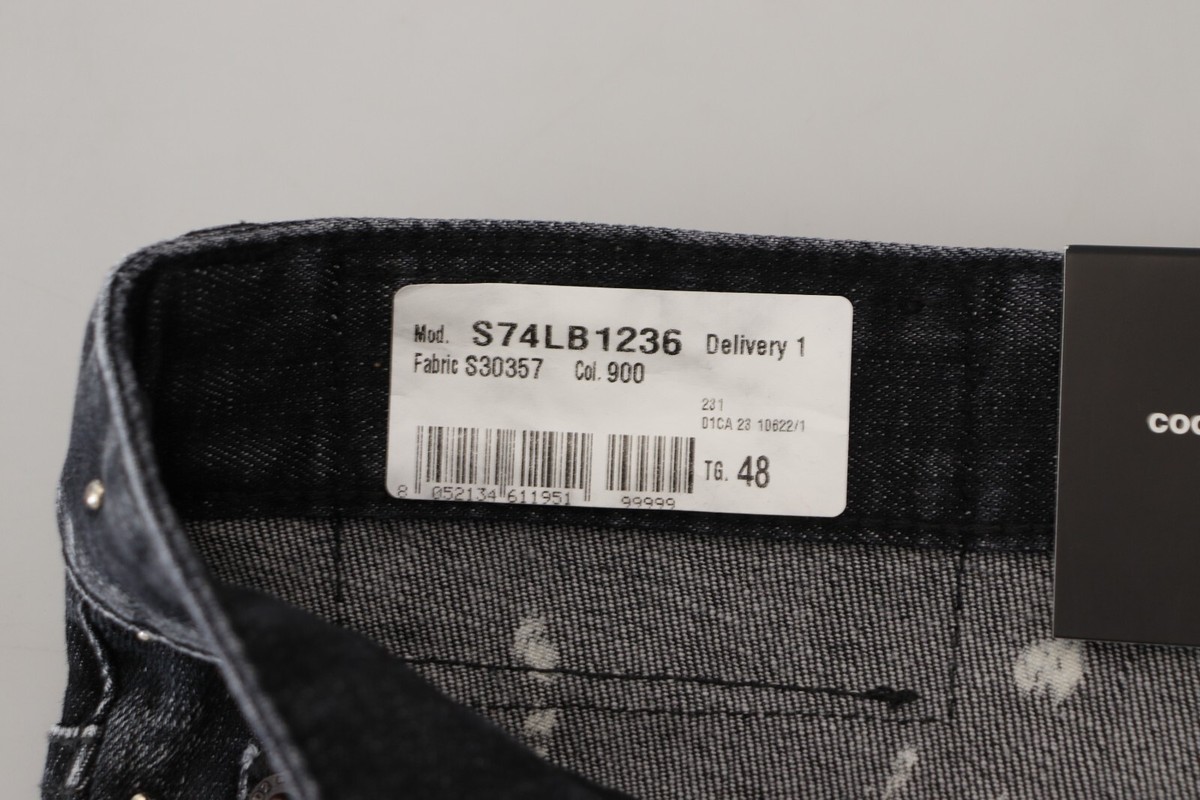 DSQUARED2 Jeans Black Washed White Color Splash Casual Denim DSQUARED2 Jeans Black Washed White Color Splash Casual Denim