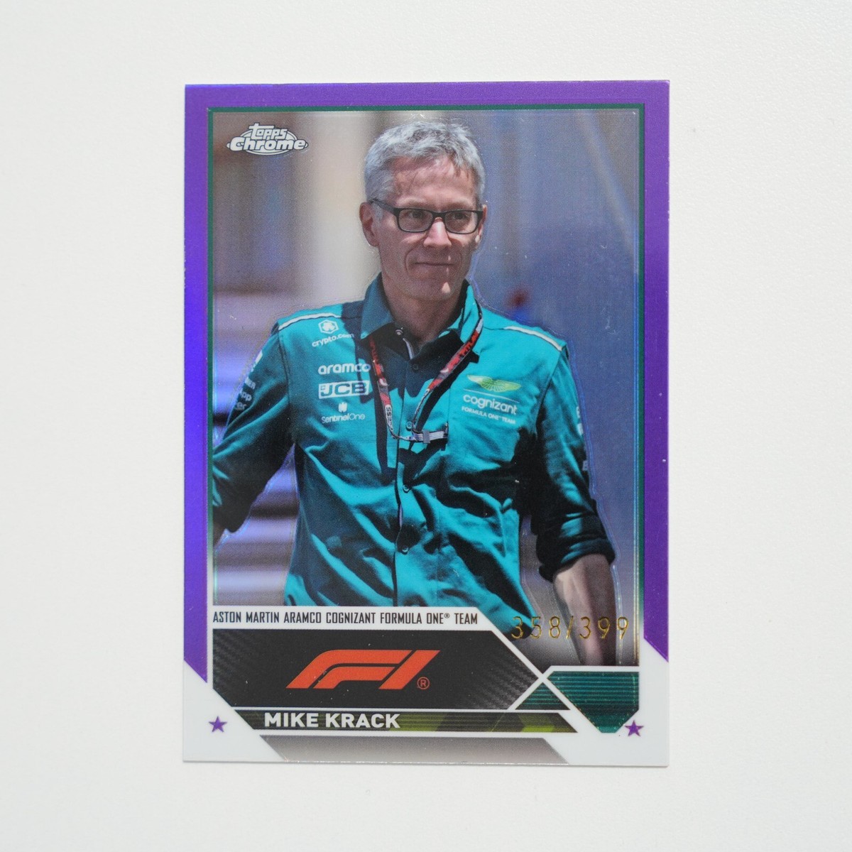 2023 Topps Chrome F1 #94 Mike Krack Purple Refractor Serial /399