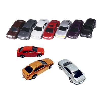 10 Stück 1:100 Mini Modell bemalt Auto Parkplatz Landschaft Eisenbahn Modellbau Spielzeug