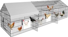 Metal Chicken Coop 87" 40" with Cover Chicken Run Pen for Yard Outdoor