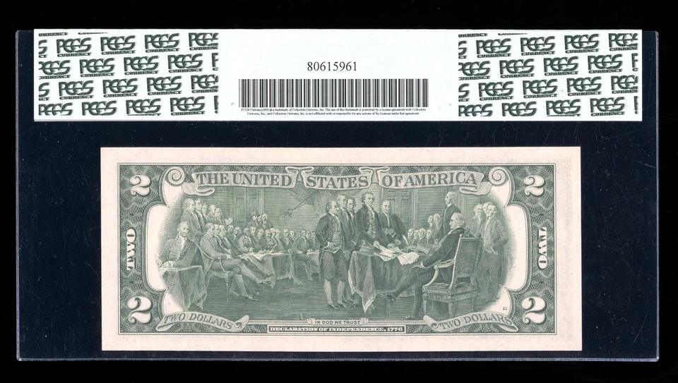 DBR 1976 $2 FRN Boston STAR Fr. 1935-A* PCGS 64 PPQ Serial A00286053* - Image 2 of 2