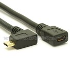 USB 2.0 Left Angle Micro-B to Micro-B Female Extension Cable