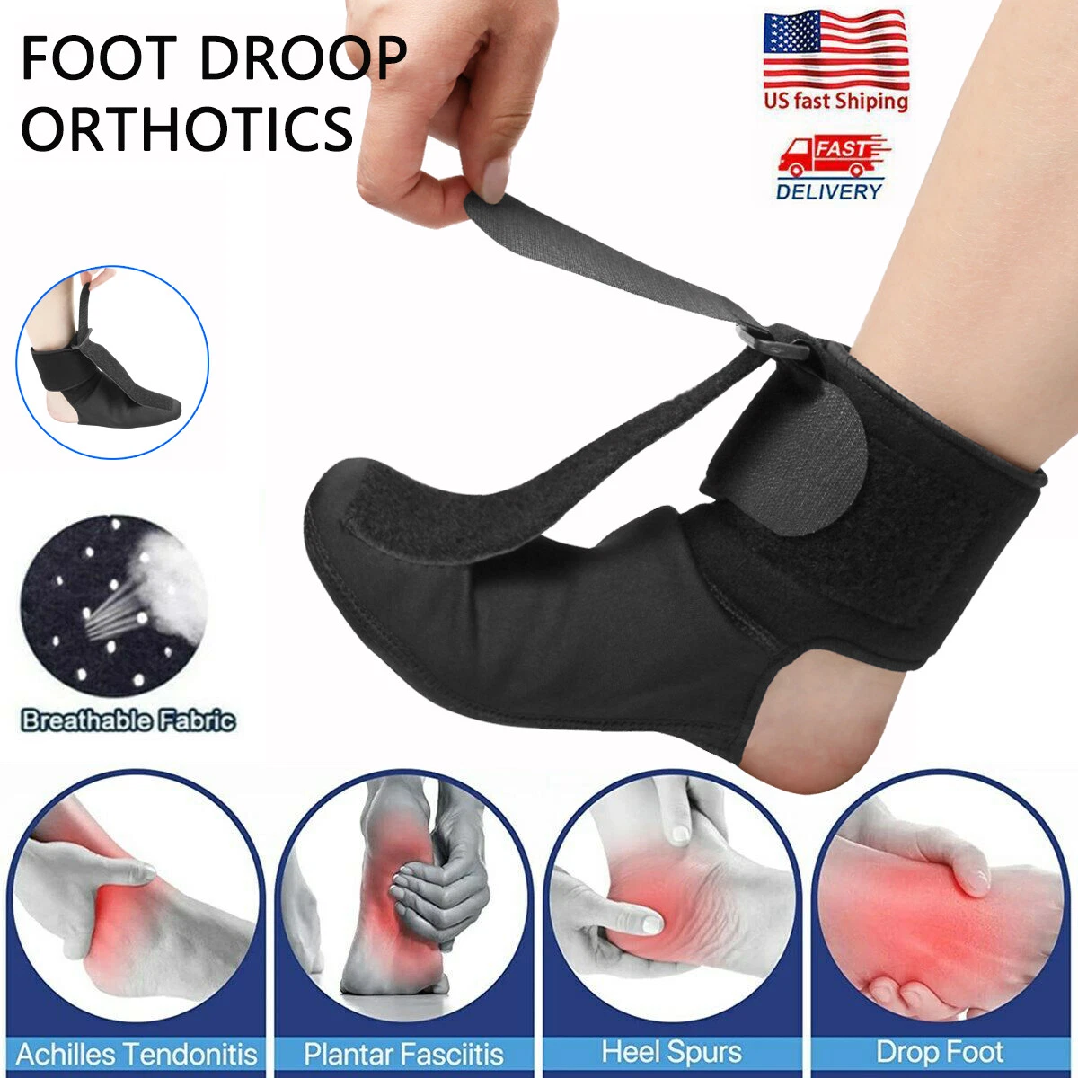 Plantar Fasciitis Night Splint Adjustable Foot Brace Drop Support Pain  Relief US