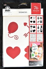 76 Alphabet Letters Numbers Symbols  Holiday Stencils 6 Sheets Plaid Folk Art