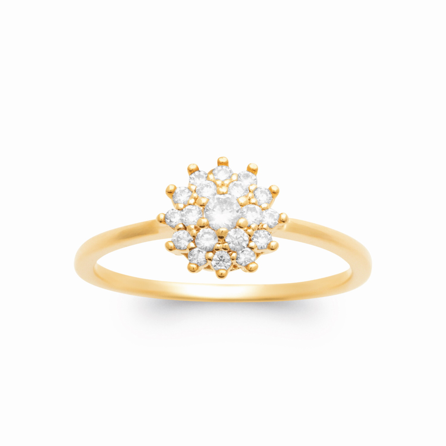 Bague plaqué or 18 carats et oxydes de zirconium à la brillance éternelle