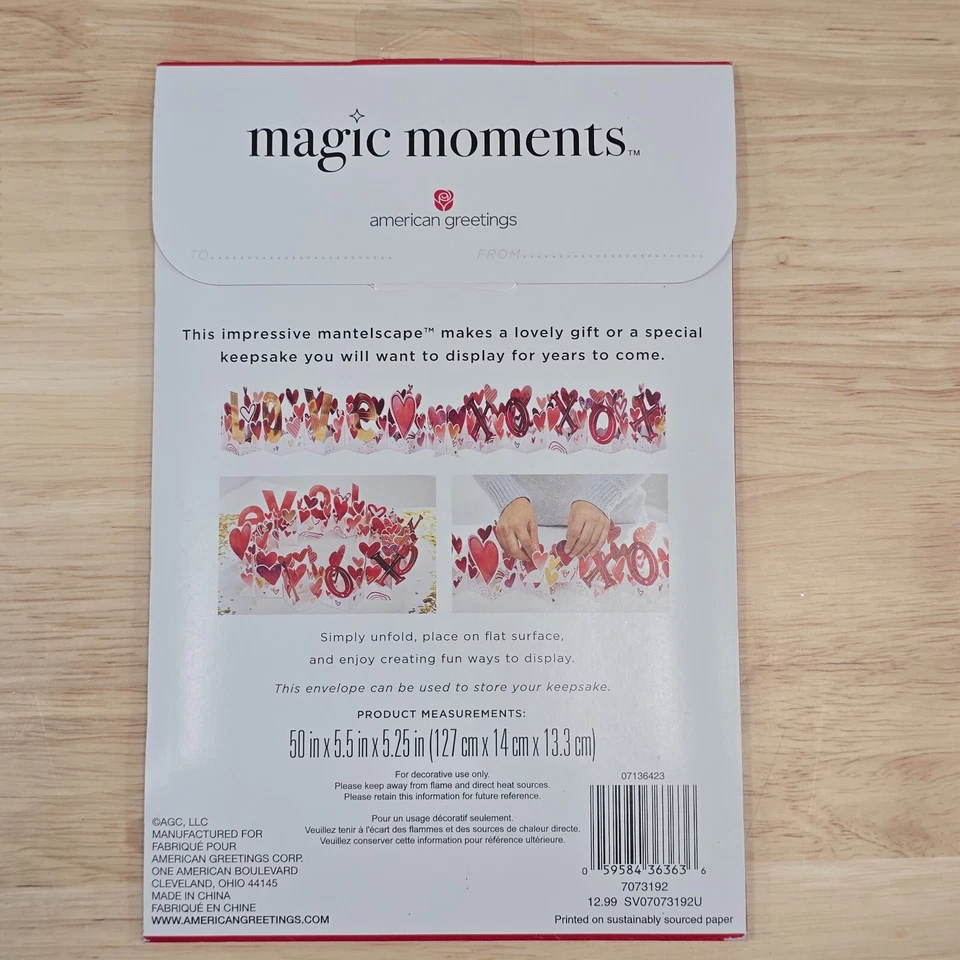 American Greetings Magic Moments Mantlescape Valentine's Day Décor LOVE XOXO - Image 3 of 4