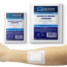 Sterile Adhesive Wound Dressings - First Aid Plasters Cuts Burns - 2 Sizes Bulk