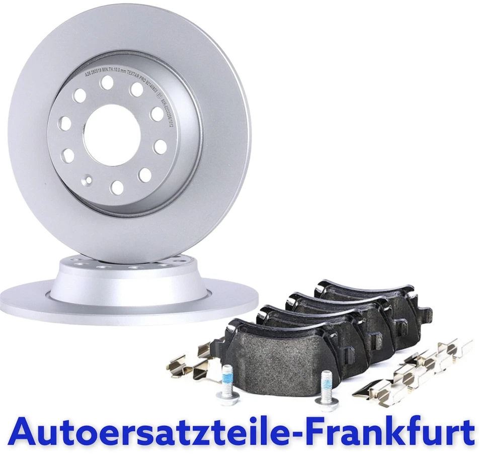 TEXTAR Bremsscheiben + Beläge AUDI A3 VW CADDY GOLF 5/6 TOURAN JETTA HINTEN SEAT - Bild 2 von 4