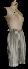 Vtg 1960's WOMEN's SHORTS, KAKHI  WHITE Stripe Polished Cotton by BOBBIE BROOKS