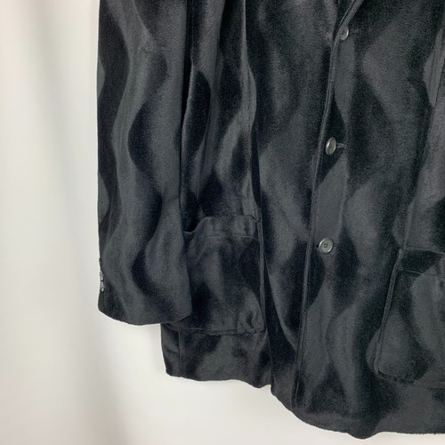 Jordan Craig Jacket Black Faux Fur Swirl Print Collared Buttons Pockets Size 2XL - Picture 6 of 11