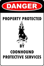 Coonhound Lover Parking Only Aluminum METAL Sign