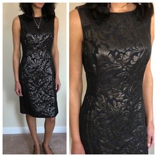 Black Tibi Womens Sleeveless Sheath Black Size 4 Little Black Dress