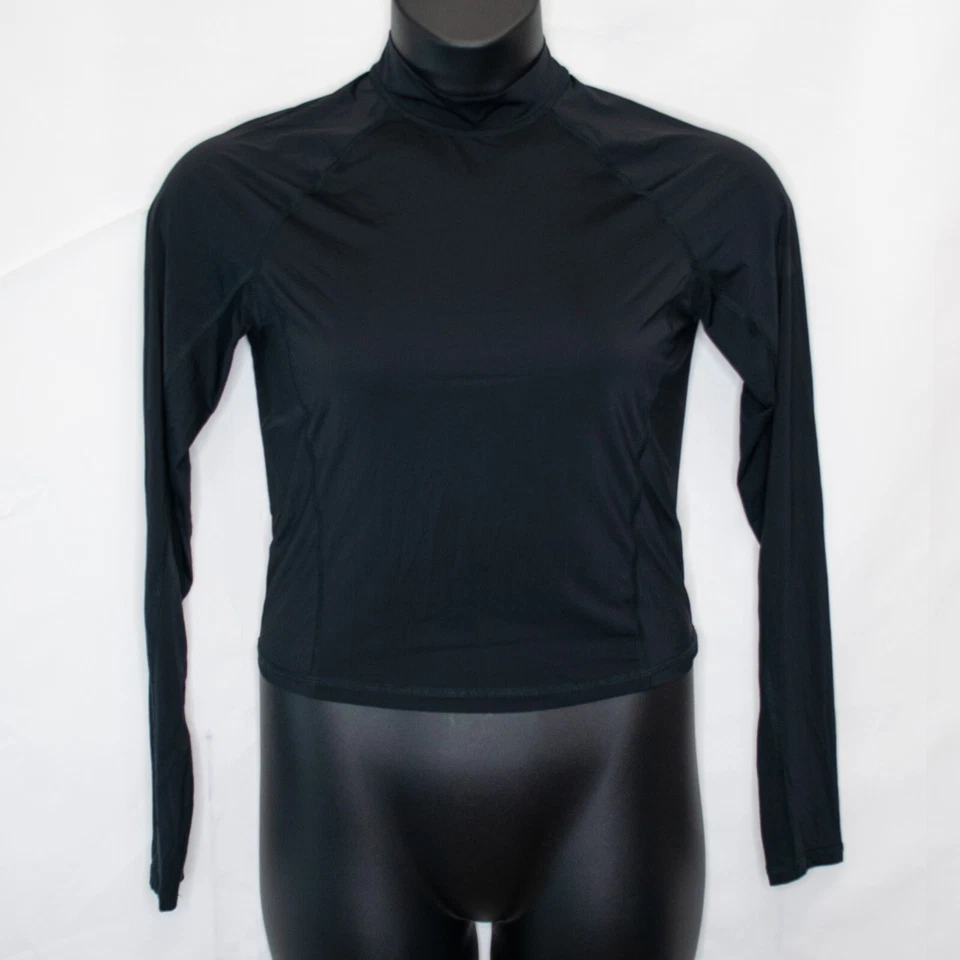 Top corto Fabletics ligero manga larga para mujer XL negro camisa entrenamiento L09X Foto 2 de 4