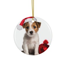 Parson Russell Terrier Puppy - Ceramic Christmas Ornament - Printed in USA