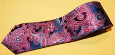 BLOOMINGDALES THE MEN'S STORE RED/BLUE PAISLEY TIE - TIES - DESIGNER TIES.