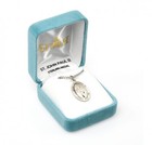 St. John Paul II Sterling Silver Oval 0.9" Medal, Gift Box, 20" Chain, US Made