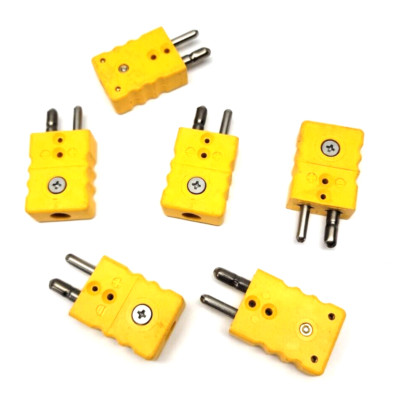 Lot of 6 Dayton Thermocouple Plug,K,Yellow,Standard