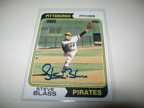 1974 TOPPS STEVE BLASS AUTOGRAPH SIGNED AUTO #595 PITTSBURGH PIRATES