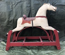 Antique Late 1800s Or Early 1900  s Whitney Reed Victorian Glide Rocking Horse.