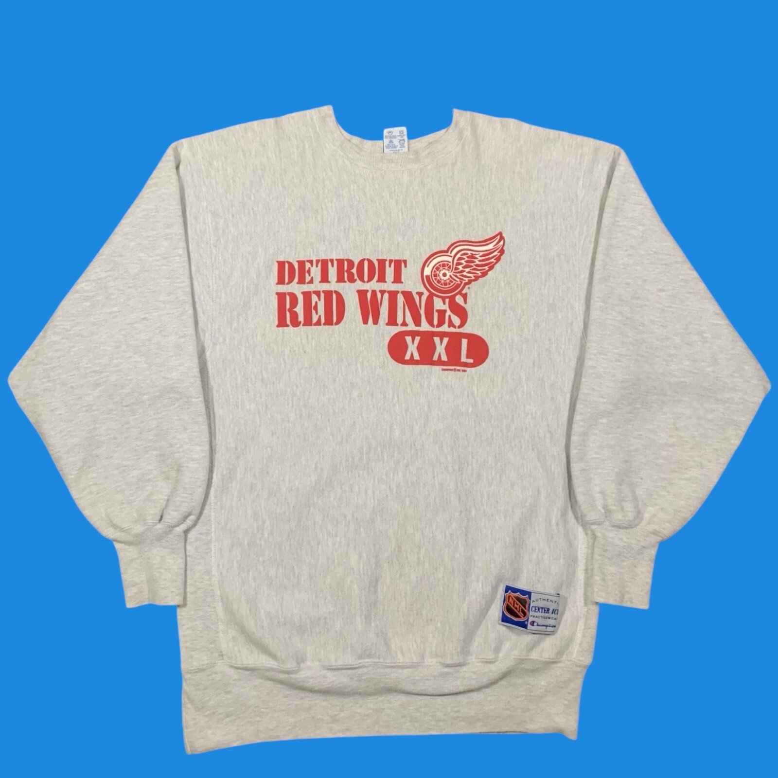 Vintage Champion Reverse Weave Detroit Red Wings NHL Hockey Sweater Size XXL