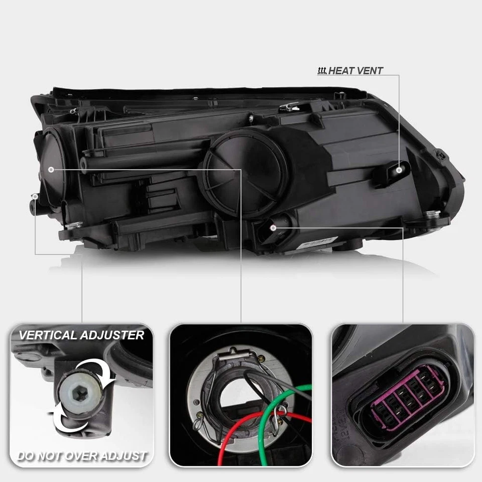 Par de faros proyectores LED DRL cromados para Volkswagen Tiguan 2012-2018 Foto 2 de 4