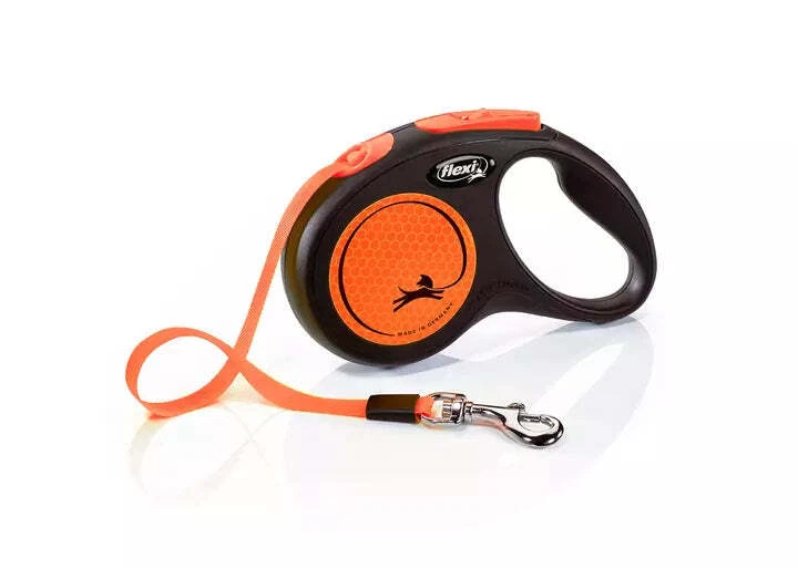 Flexi Chien Laisse Neuf Néon M Ruban 5m Orange - Photo 1/1