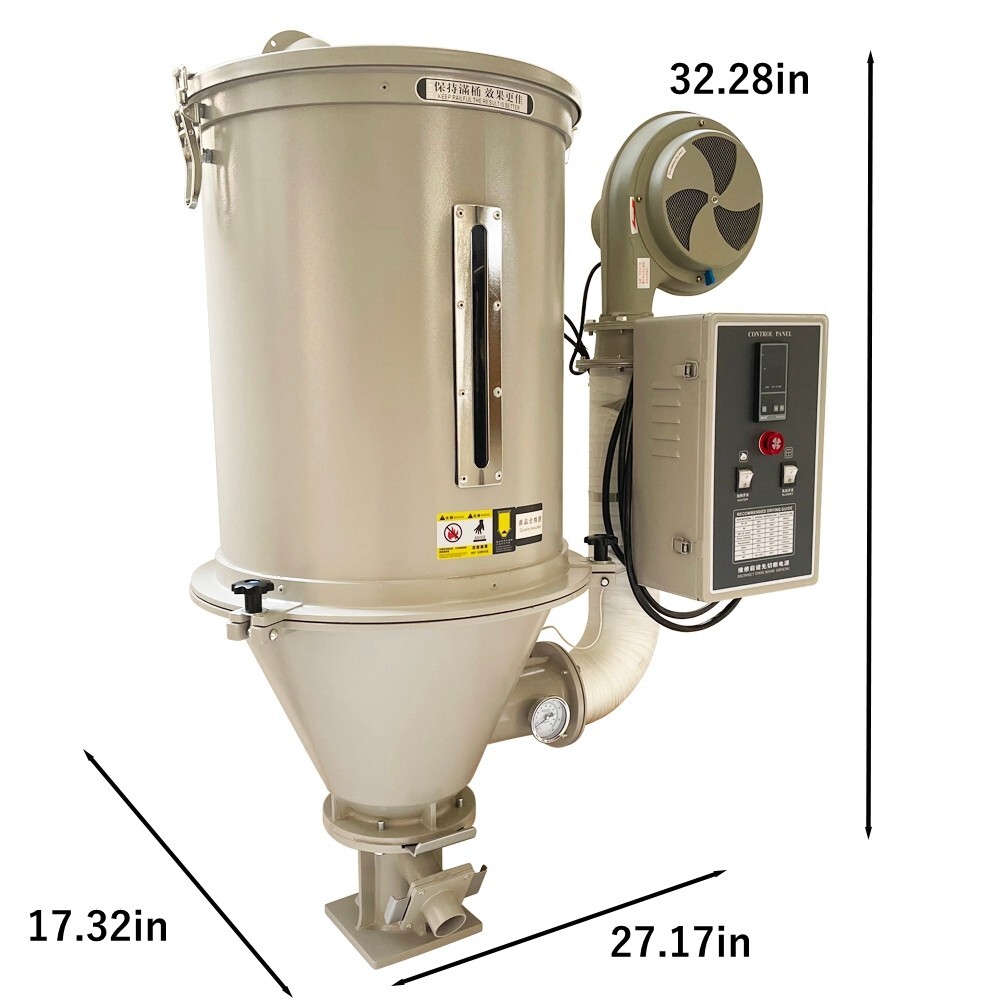 Hot Air Dryer Hopper Type Plastic Granule Dryer Injection Molding Drying 33lb