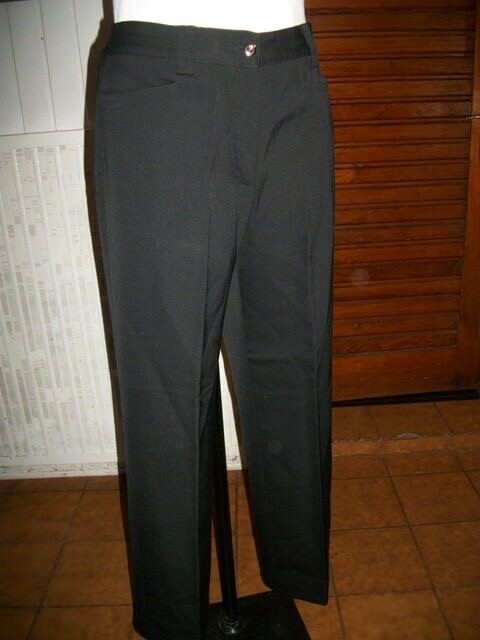 Pantalon Fluide UN JOUR AILLEURS - Laine/polyester Stretch Gris, Taille 40 - Occasion Très Bon état