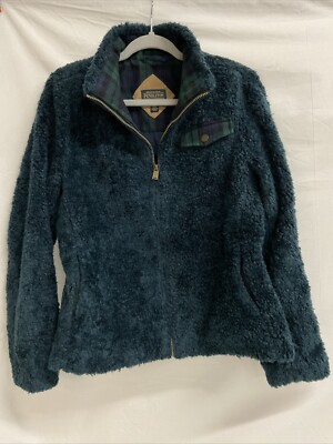 Pendleton Coat Women s Cozy Plaid Collar Size M Blue, Wool, Soft, Fleece