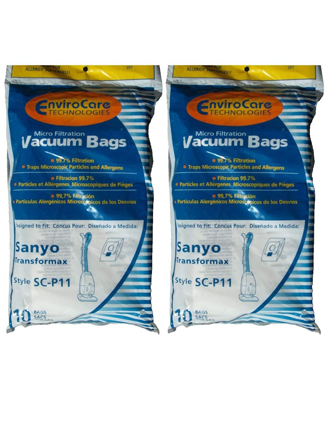 Sanyo Transformax 3 in 1 SCP11 Bags 20 Pk Vacuum Cleaner Bags SC15