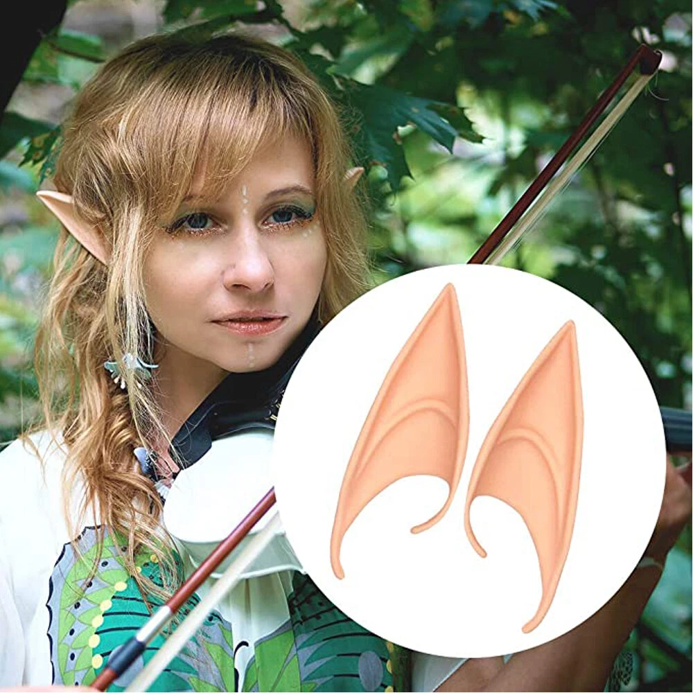 Elf Ears Cosplay Accessories, 2 Pairs Fairy Ears Halloween Wings Pixie  Anime Elf Ear for Christmas Theme Party