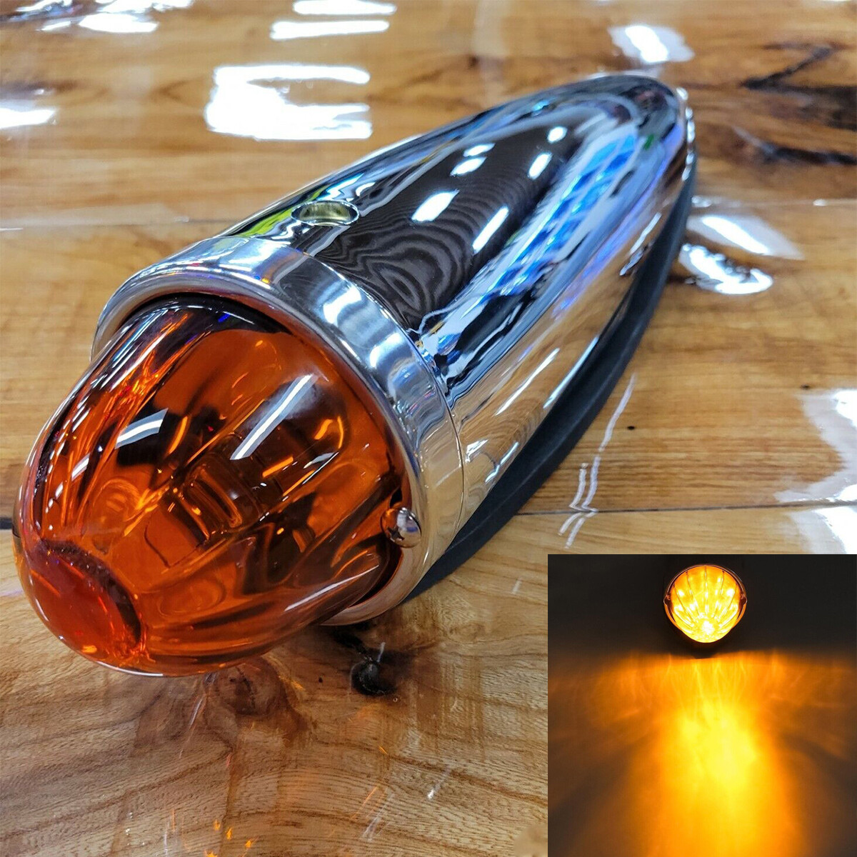 Dark Amber Lens Watermelon For Peterbilt Kenworth Cab Marker