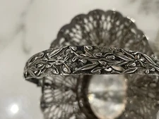 Antique Gorham Art Nouveau Sterling Silver Cast Applied Lily the valley basket