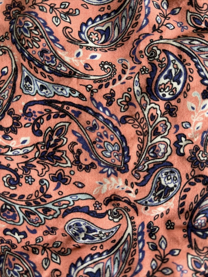 Joe Boxer Women's Shorts Orange With Blue Paisley Pom Pom Trim Plus Size 1x - Image 3 of 4